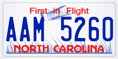 NC license plate AAM5260