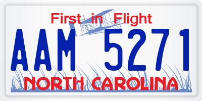 NC license plate AAM5271