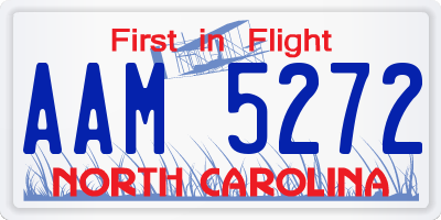 NC license plate AAM5272