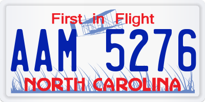 NC license plate AAM5276