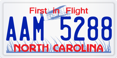 NC license plate AAM5288