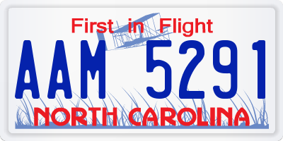 NC license plate AAM5291