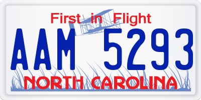 NC license plate AAM5293