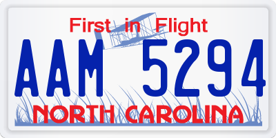 NC license plate AAM5294