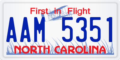 NC license plate AAM5351