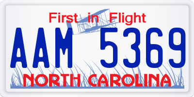 NC license plate AAM5369