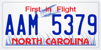 NC license plate AAM5379