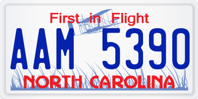 NC license plate AAM5390
