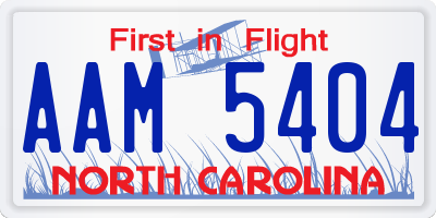 NC license plate AAM5404