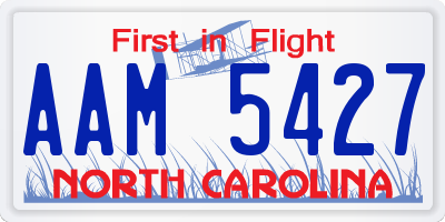 NC license plate AAM5427