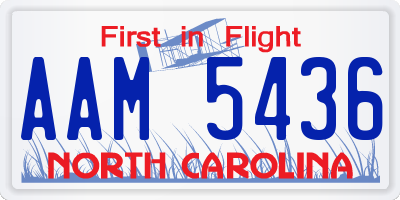 NC license plate AAM5436