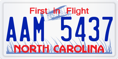 NC license plate AAM5437