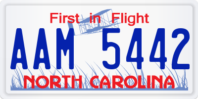 NC license plate AAM5442