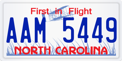 NC license plate AAM5449