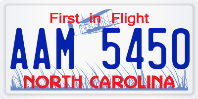 NC license plate AAM5450