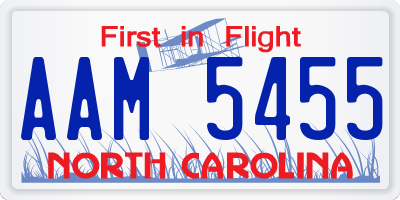 NC license plate AAM5455