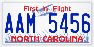 NC license plate AAM5456