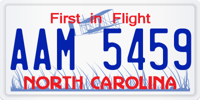 NC license plate AAM5459