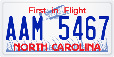 NC license plate AAM5467
