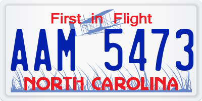 NC license plate AAM5473