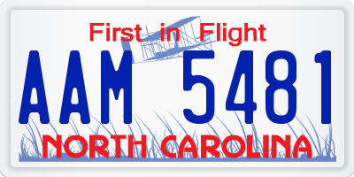 NC license plate AAM5481