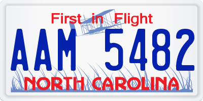 NC license plate AAM5482