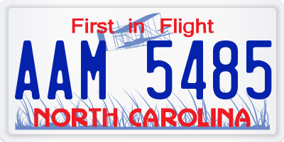 NC license plate AAM5485