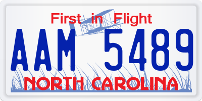 NC license plate AAM5489