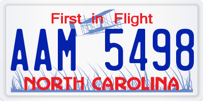 NC license plate AAM5498