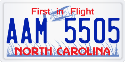NC license plate AAM5505