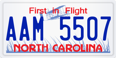 NC license plate AAM5507