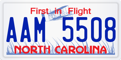 NC license plate AAM5508