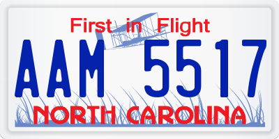 NC license plate AAM5517
