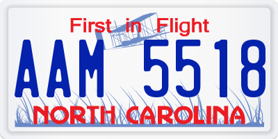 NC license plate AAM5518