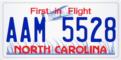 NC license plate AAM5528