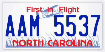 NC license plate AAM5537