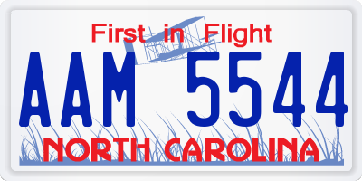 NC license plate AAM5544