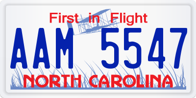 NC license plate AAM5547