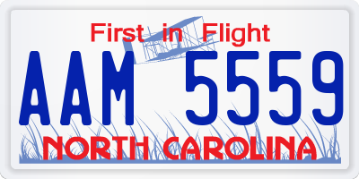 NC license plate AAM5559