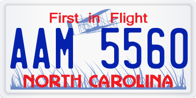 NC license plate AAM5560