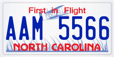 NC license plate AAM5566