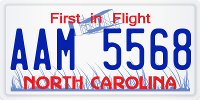 NC license plate AAM5568