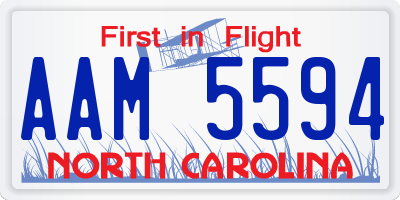 NC license plate AAM5594