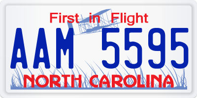 NC license plate AAM5595