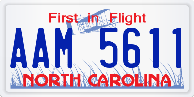NC license plate AAM5611