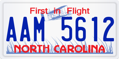 NC license plate AAM5612