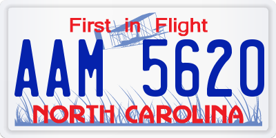 NC license plate AAM5620