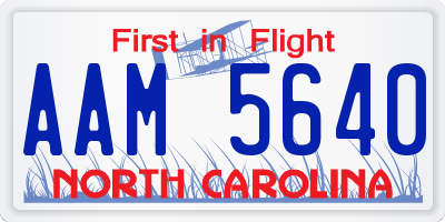 NC license plate AAM5640