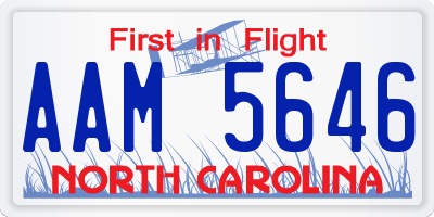 NC license plate AAM5646