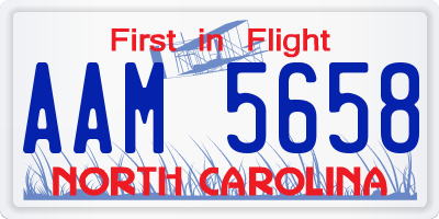 NC license plate AAM5658